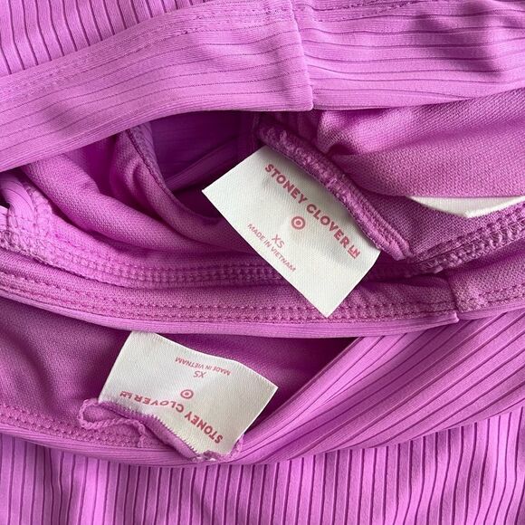 NWOT XS 0/2 Stoney Clover Ln purple highrise bikini top & bottom set - Picture 7 of 8
